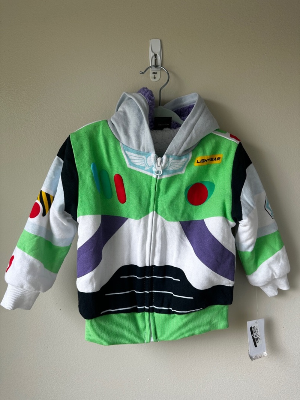 Buzz Lightyear Kids Zip Hoodie - Green Space Ranger Design